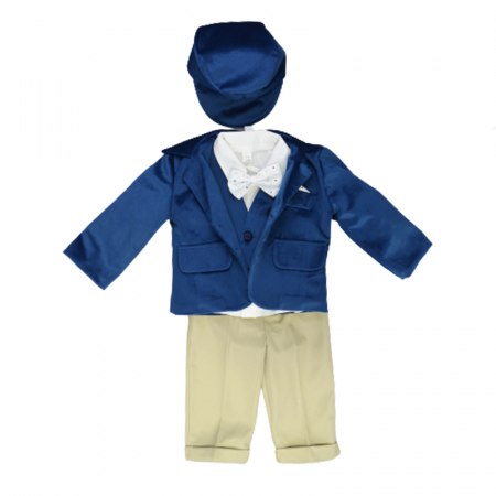 Costume elegante de la 0 la 9 luni - Costum elegant 6 piese pentru baieti Mini Junior CMV-0740-1, Bleumarin
