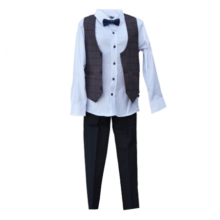 Costume elegante - Costum elegant din 4 piese LOOKS KIDS pentru baieti KM2404B, Bleumarin