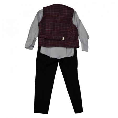 Costum elegant din 4 piese LOOKS KIDS pentru baieti KM2404V, Visiniu [1]