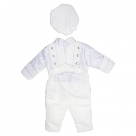 Costume elegante de la 0 la 9 luni - Costum elegant din 4 piese pentru baieti Andreeatex 030323-CR, Crem