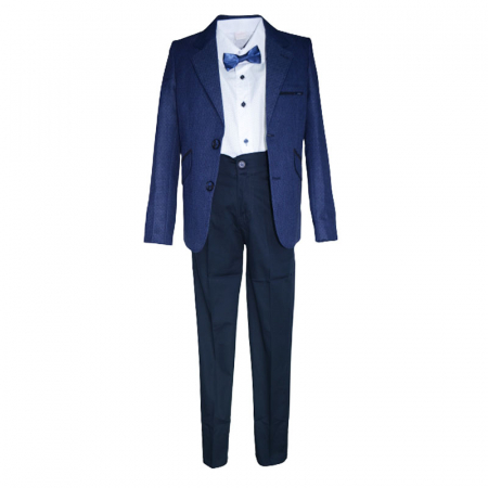 Costume elegante - Costum elegant din 4 piese pentru baieti LOOKS KIDS KM2530A-116, Albastru