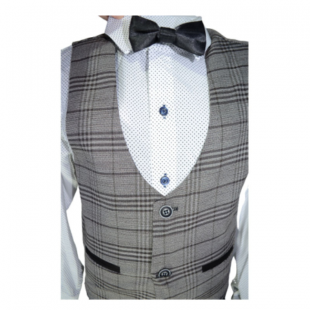 Costum elegant din 4 piese pentru baieti LOOKS KIDS KM2646-116, Gri [2]