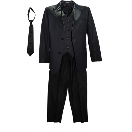 Costume elegante - Costum elegant din 4 piese pentru baieti LA Kids 0251223-N, Negru