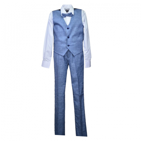 Costum elegant din 4 piese pentru baieti LA Kids 1767-84, Albastru [5]