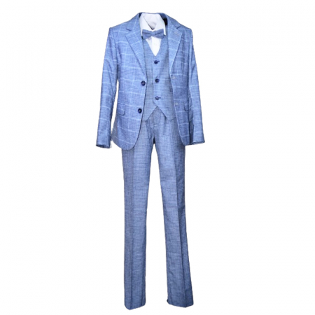 Costume elegante - Costum elegant din 4 piese pentru baieti LA Kids 1767-84, Albastru