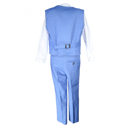 Costum elegant din 4 piese pentru baieti La Kids 1770AA, Albastru [3]