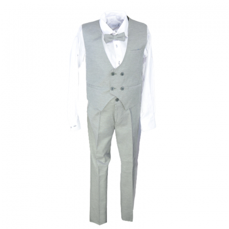 Costume elegante - Costum elegant din 4 piese pentru baieti LA Kids 1794G, Gri