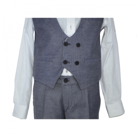 Costum elegant din 4 piese pentru baieti LA Kids 1794GR, Gri [2]