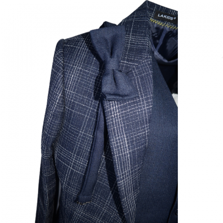 Costum elegant din 4 piese pentru baieti Slim Fit LA Kids 1766-B, Bleumarin [4]