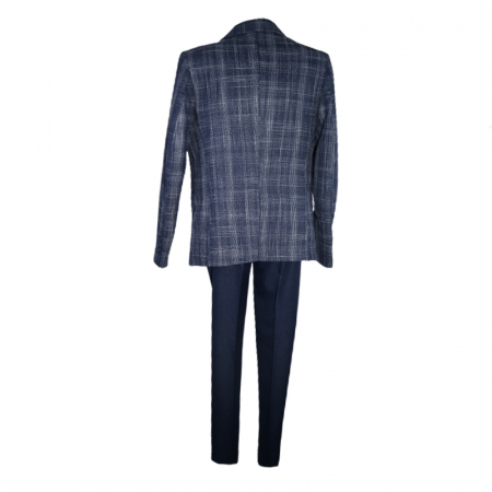 Costum elegant din 4 piese pentru baieti Slim Fit LA Kids 1766-B, Bleumarin [1]