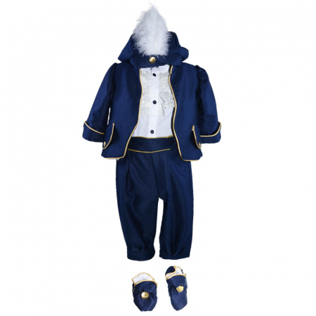 Costume elegante de la 0 la 9 luni - Costum elegant din 5 piese pentru baieti Dari Den 030323-ALST, Albastru