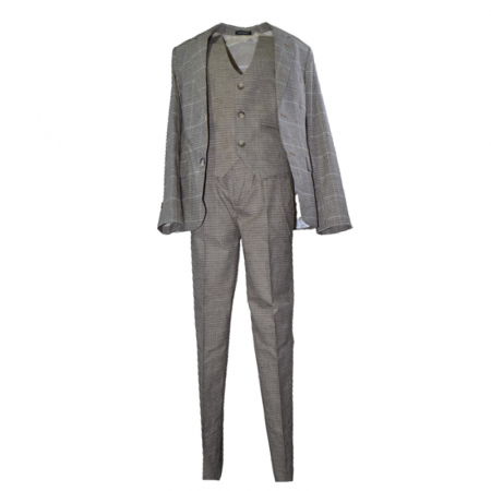 Costume elegante - Costum elegant din 4 piese pentru baieti LA Kids 1766M, Maro
