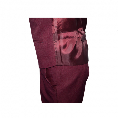 Costum elegant din 4 piese pentru baieti Slim Fit LA Kids 1766-V, Visiniu [4]