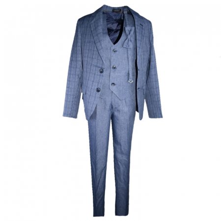 Costume elegante - Costum elegant din 4 piese pentru baieti Slim Fit LA Kids 1766-A, Albastru