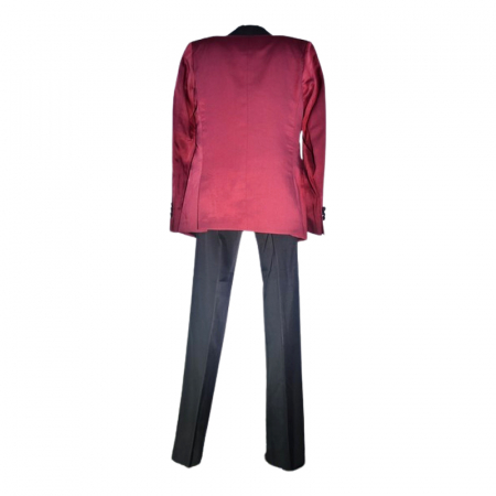 Costum elegant din 4 piese, Slim Fit, model tesut, pentru baieti, LA Kids 1629-05, Visiniu [4]