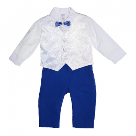 Costume elegante - Costum elegant din 4 piese pentru baieti Mini Junior 030323-AL, Alb