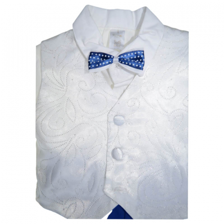 Costum elegant din 4 piese pentru baieti Mini Junior 030323-AL, Alb [3]