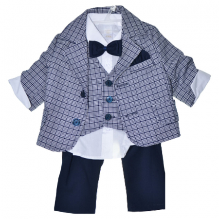 Costume elegante - Costum elegant din 5 piese pentru baieti Folletti C101123-15, Bleumarin