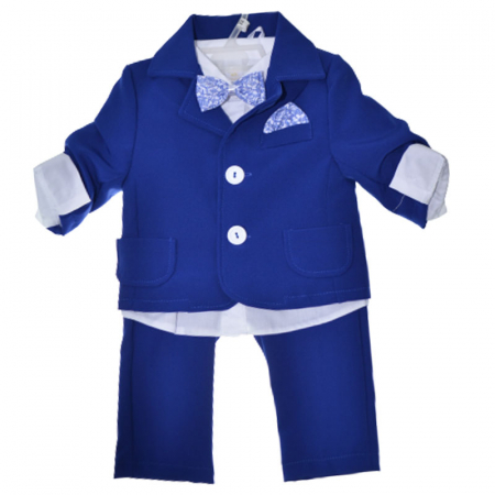 Costume elegante - Costum elegant din 4 piese pentru baieti Folletti C101123-17, Albastru