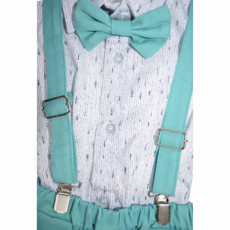 Costum elegant din 5 piese pentru baieti Micul Vip C030623, Verde [3]