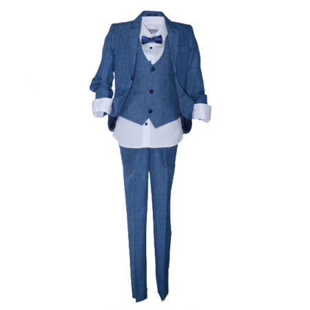 Costume elegante - Costum elegant din 5 piese pentru baieti LOOKS KIDS KM586C-86, Albastru