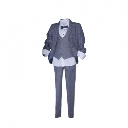 Costume elegante - Costum elegant din 5 piese pentru baieti LOOKS KIDS KM588B-86, Albastru