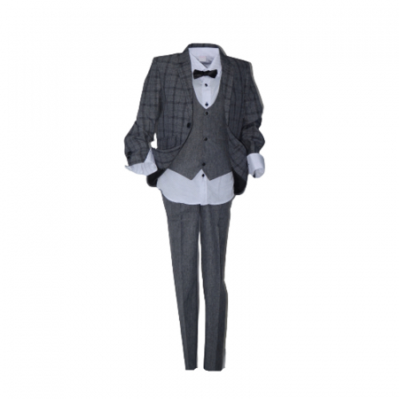 Costume elegante - Costum elegant din 5 piese LOOKS KIDS pentru baieti KM588C-86, Gri