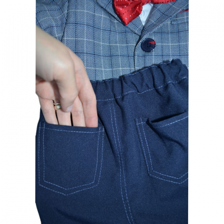 Costum elegant din 5 piese pentru baieti Krasnal C101123-12, Albastru [4]