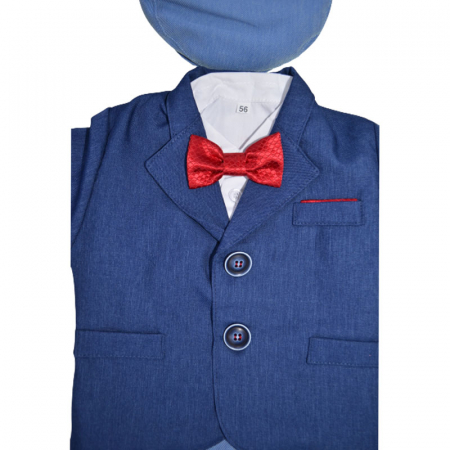 Costum elegant din 5 piese pentru baieti Krasnal C101123-4, Albastru [3]