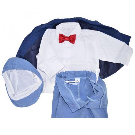 Costum elegant din 5 piese pentru baieti Krasnal C101123-4, Albastru [2]