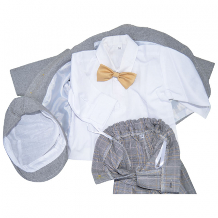 Costum elegant din 5 piese pentru baieti Krasnal C101123-5, Gri [2]