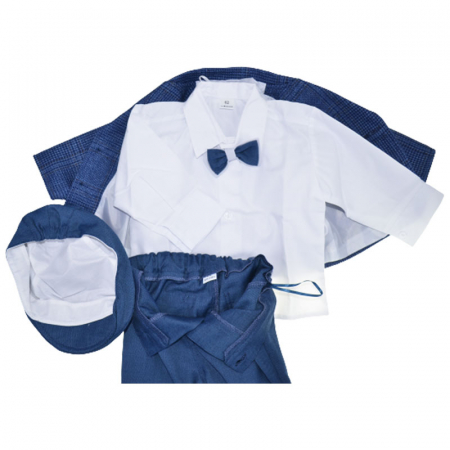 Costum elegant din 5 piese pentru baieti Krasnal C101123-8, Albastru [2]