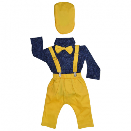Costume elegante - Costum elegant din 5 piese pentru baieti Micul Vip C030623-1, Galben