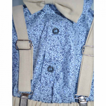 Costum elegant din 5 piese pentru baieti Micul Vip C030623-3, Crem [3]