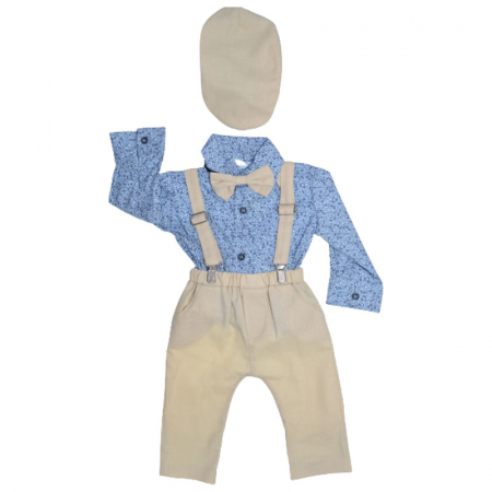 Costume elegante - Costum elegant din 5 piese pentru baieti Micul Vip C030623-3, Crem