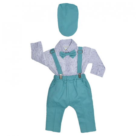 Costume elegante - Costum elegant din 5 piese pentru baieti Micul Vip C030623, Verde