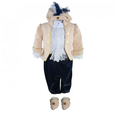 Costume elegante de la 0 la 9 luni - Costum elegant din 5 piese pentru baieti Dari Den 030323-CRMM, Crem