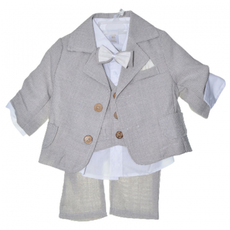 Costume elegante - Costum elegant din 5 piese pentru baieti Folletti C101123-14, Bej