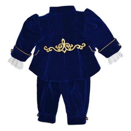 Costum elegant din catifea 5 piese pentru baieti Duomar 240124, Bleumarin [1]