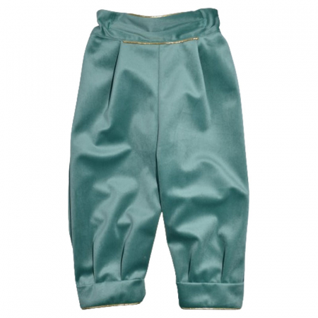Costum elegant din catifea 5 piese pentru baieti Duomar 240124-1, Verde [5]