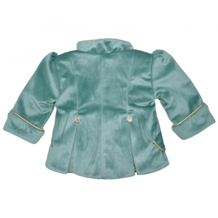 Costum elegant din catifea 5 piese pentru baieti Duomar 240124-1, Verde [4]