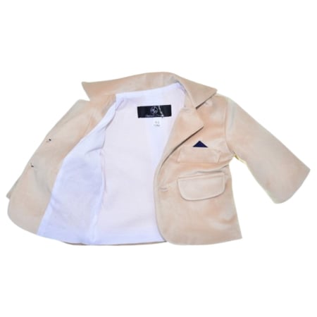 Costum elegant din catifea, pentru botez, 5 piese, pentru baieti, Mini Junior C1511C-0, Crem [6]