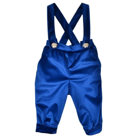 Costum elegant din catifea, pentru botez, 5 piese, pentru baieti, Mini Junior CA52427A-0, Albastru [6]