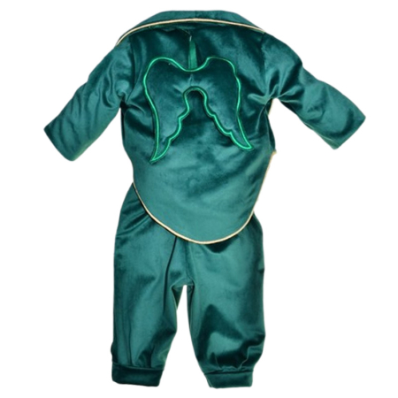 Costum elegant din catifea, pentru botez, 5 piese, pentru baieti, Mini Junior CA52427V-0, Verde [5]