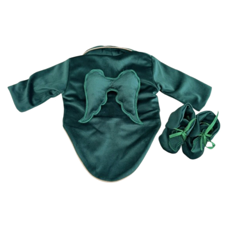 Costum elegant din catifea, pentru botez, 5 piese, pentru baieti, Mini Junior CA52427V-0, Verde [2]