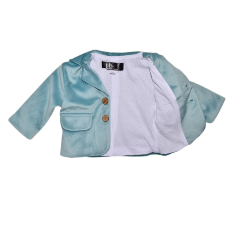 Costum elegant din catifea, pentru botez, 5 piese, pentru baieti, Mini Junior C1511T-0, Turcoaz [4]