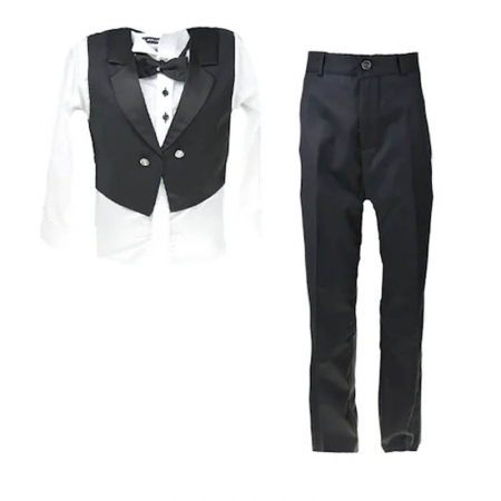 Costume elegante - Costum elegant din 4 piese pentru baieti LA Kids 1385, Negru