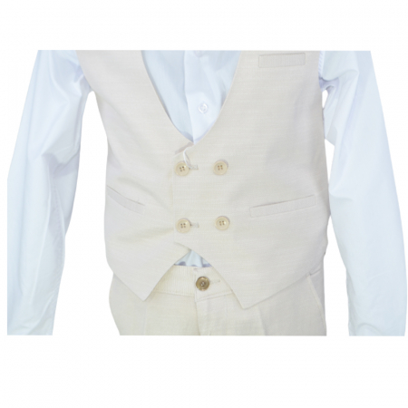 Costum elegant din 4 piese pentru baieti LA Kids 1794, Crem [4]