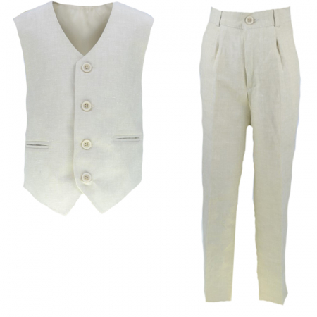 Costum elegant pentru baieti LA Kids CGG-2-110-cm, Crem [0]
