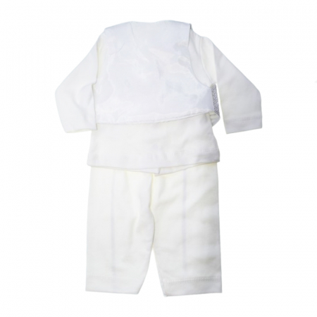 Costum pentru botez din 7 piese pentru baieti Babylia CBBLYA-01, Alb [1]